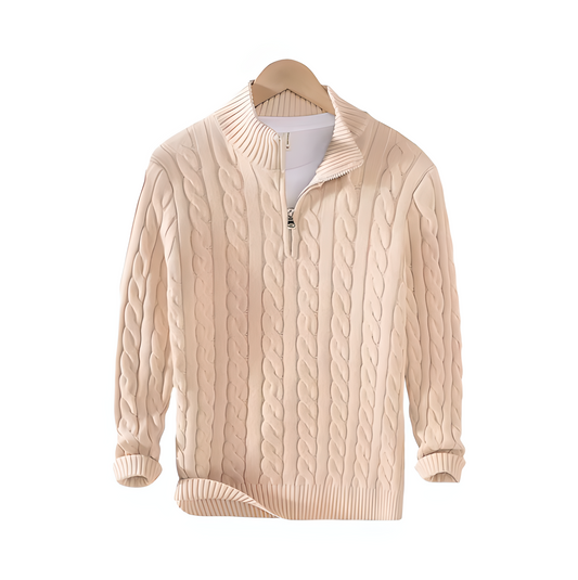 Men half zip knit sweater