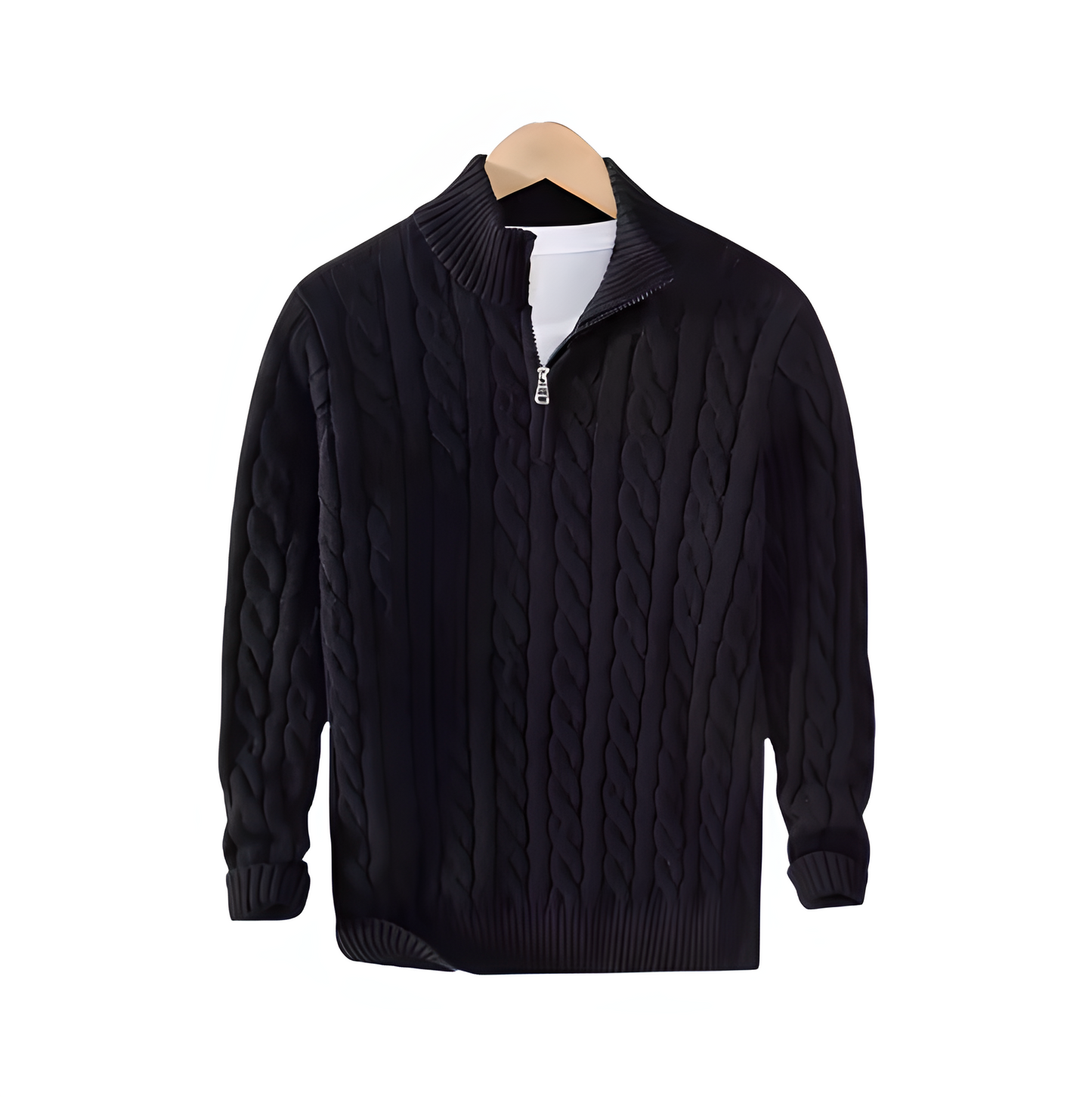 Men half zip knit sweater