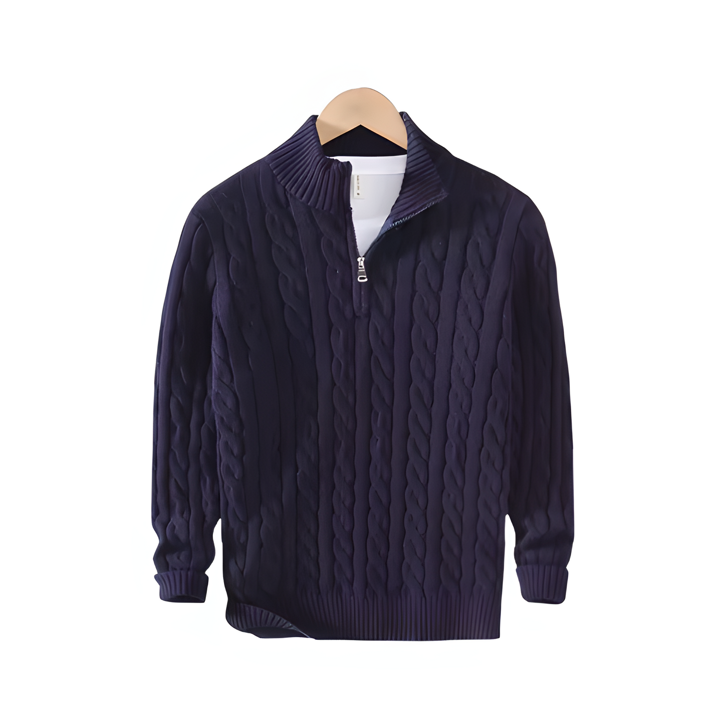 Men half zip knit sweater