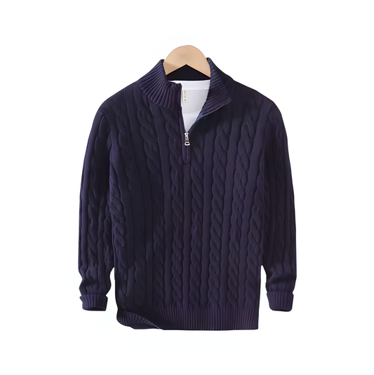 Men half zip knit sweater