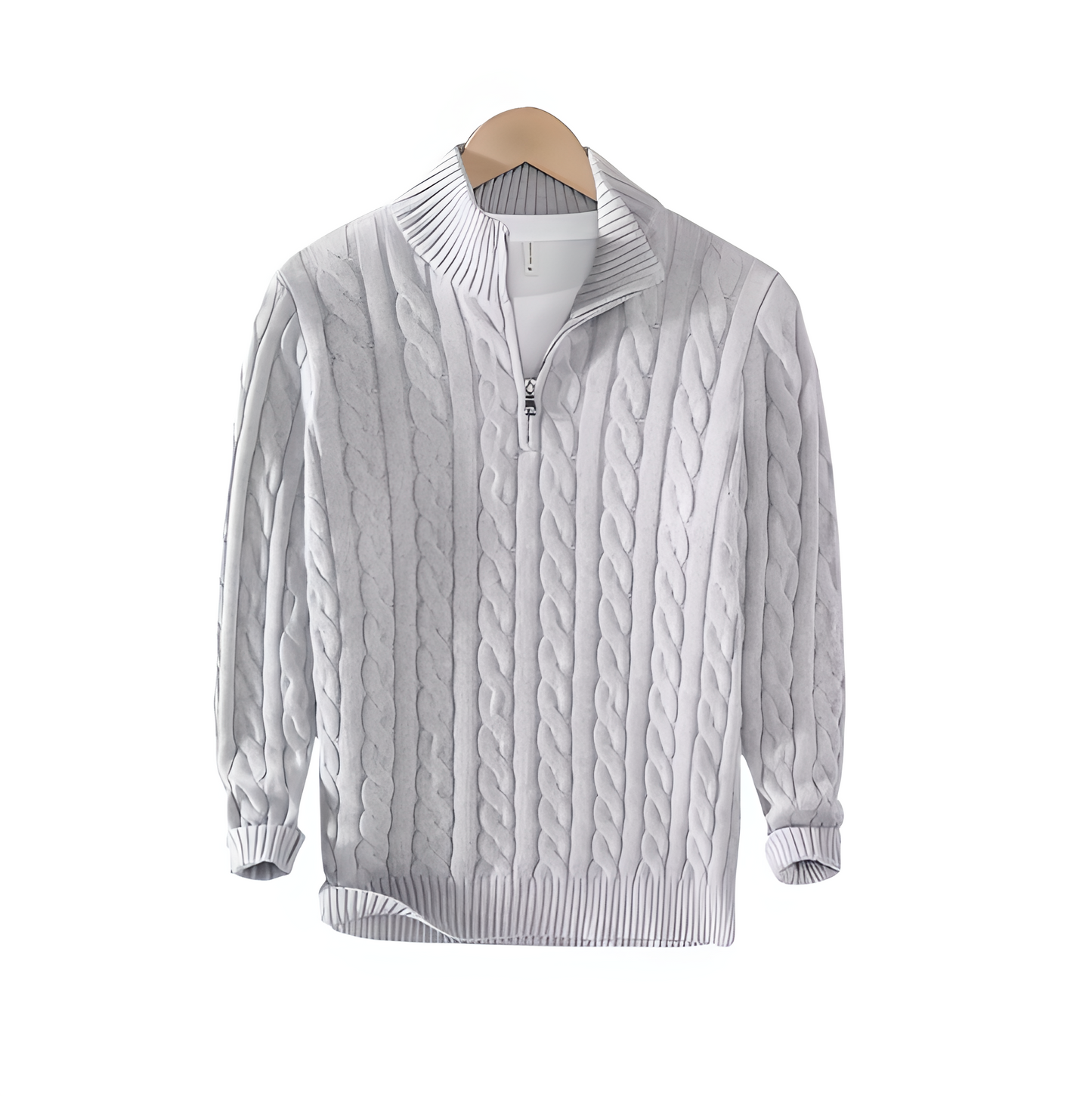 Men half zip knit sweater